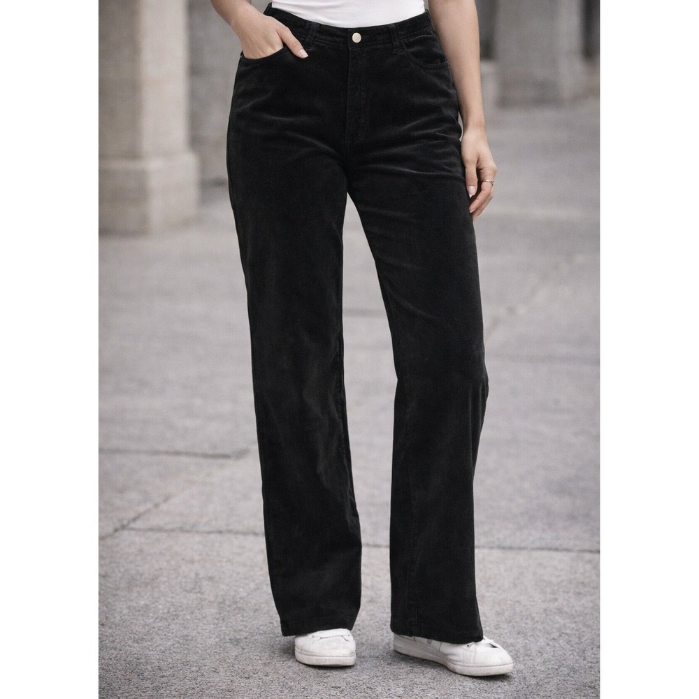 Vintage Adriana Bermani Sport Black Velour Pants Sz 14 Vintage Y2K Goth